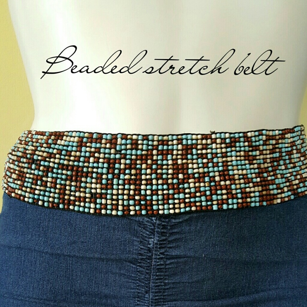 Vintage beaded stretch belt.