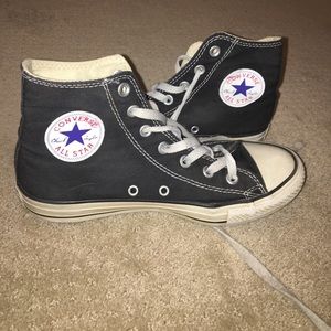 black and white high top converse