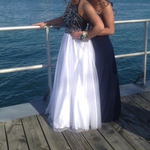 Black and white prom dress