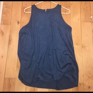 ✅Faux suede top with zipper detail- never worn