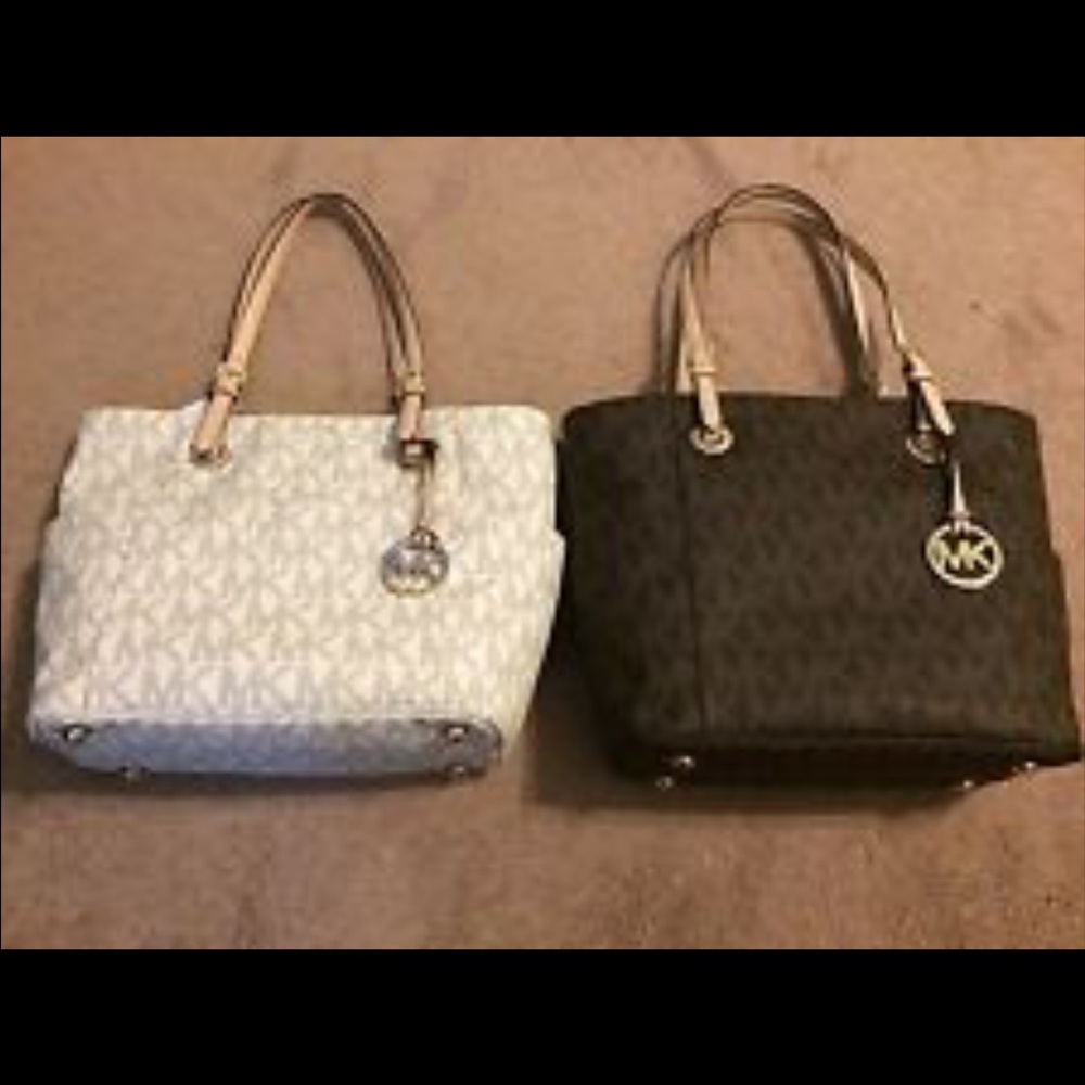 Brown and white jet set mk's