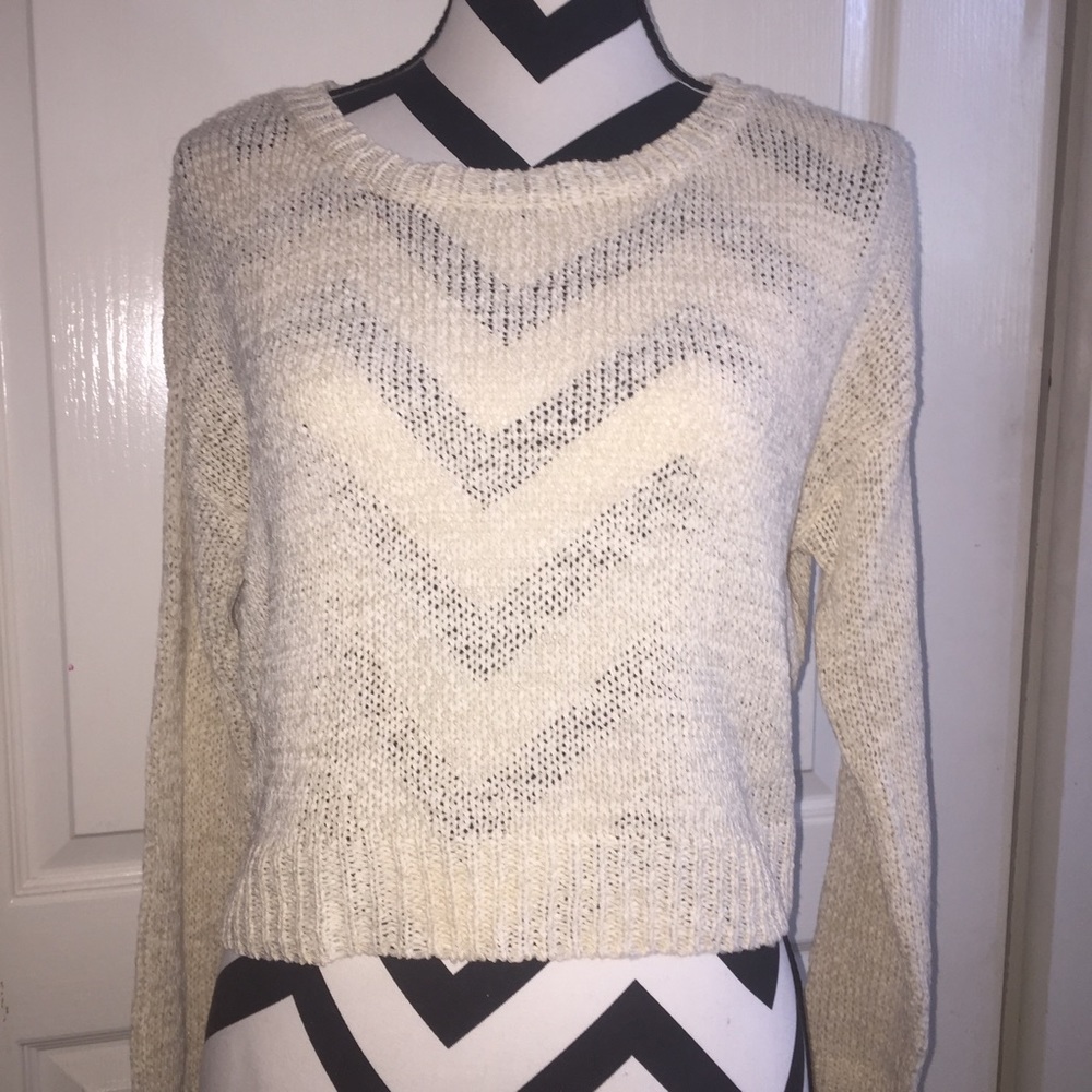cropped creme sweater