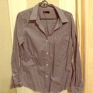 Gap Fitted Boyfriend Gingham Oxford Shirt