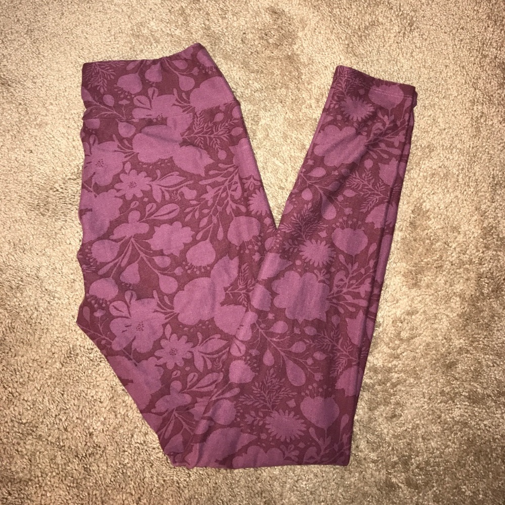 Lularoe pink floral leggings
