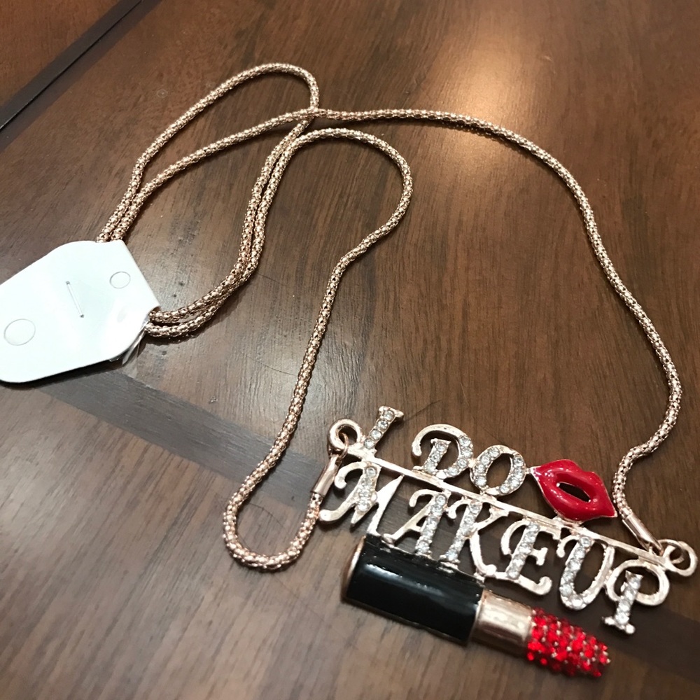 Rose gold "I Do Makeup" Necklace