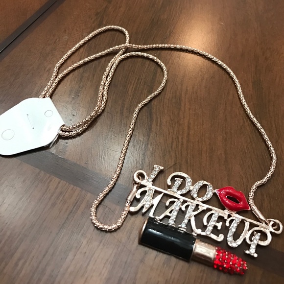 Rose gold "I Do Makeup" Necklace - Picture 1 of 1