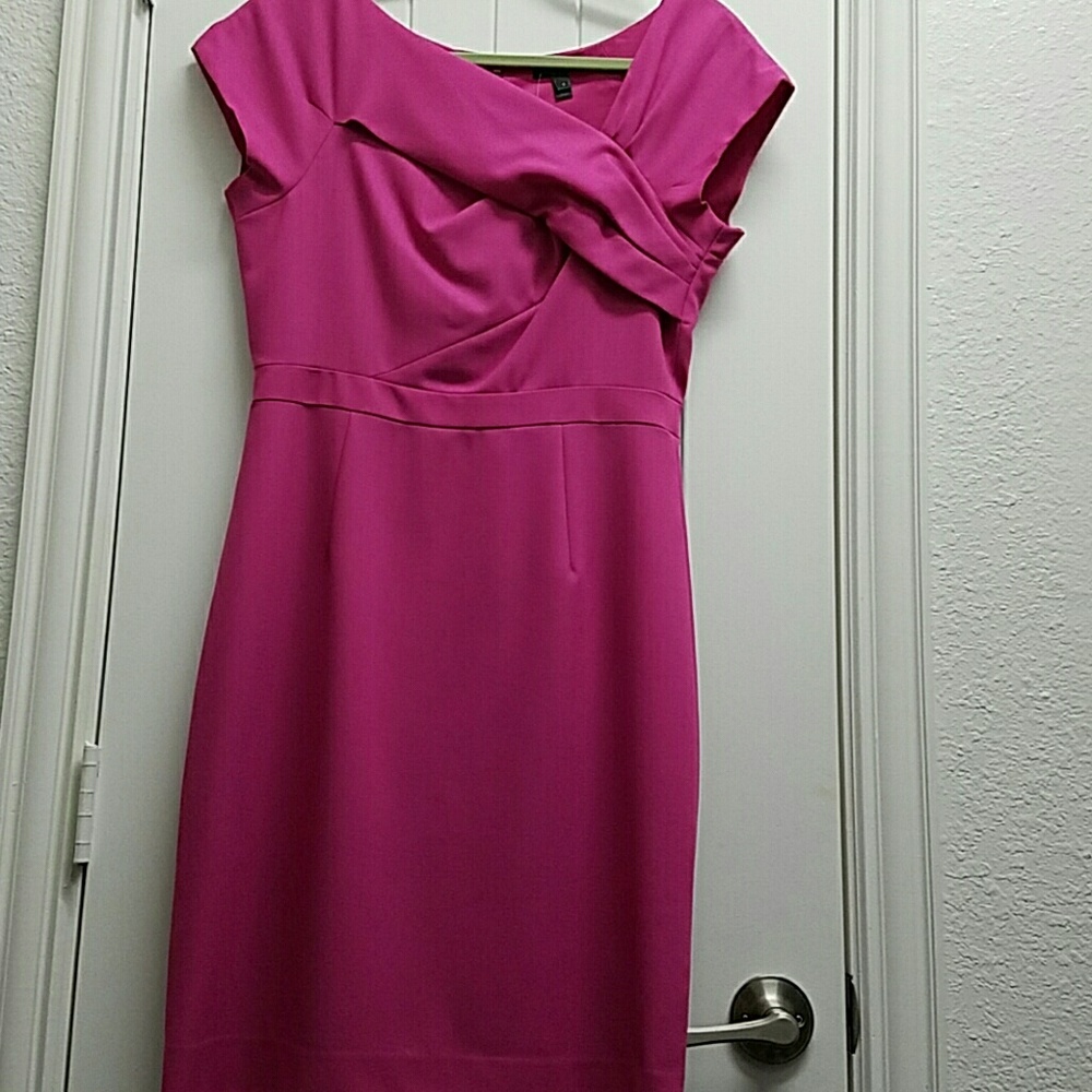 J. Crew Origami Dress in wool crepe in pink