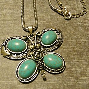 Turquoise Butterfly Necklace