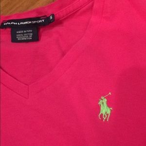 Hot Pink Sport Vneck Ralph Lauren