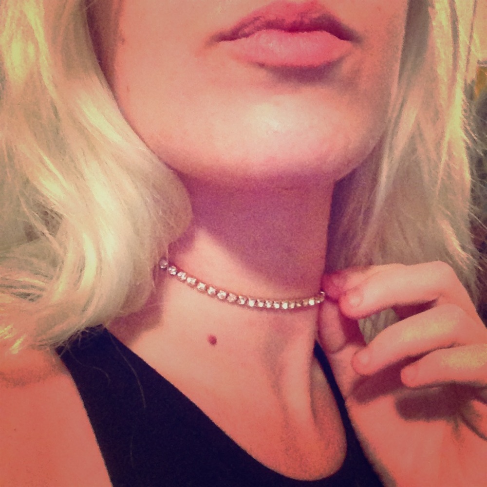 Bejeweled Silver & Gold Adjustable Chain Choker 💗
