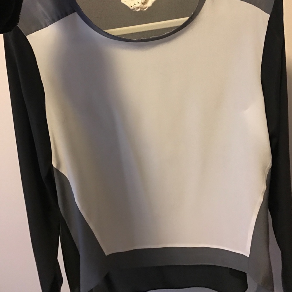 Nicole Miller colorblock crepe blouse