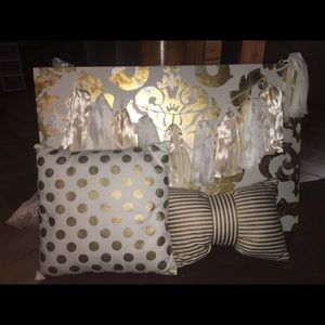 Gold and white room decor