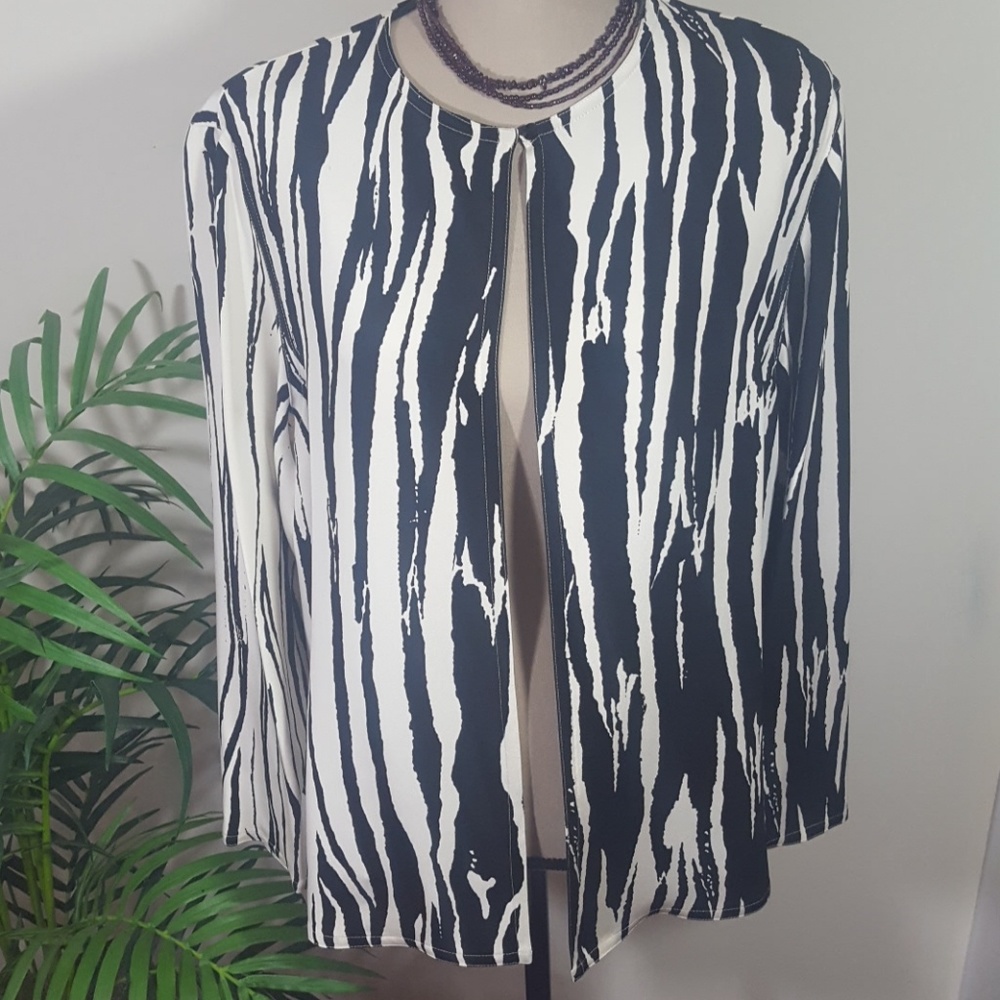 Tom and Linda Platt open animal print cardigan 10