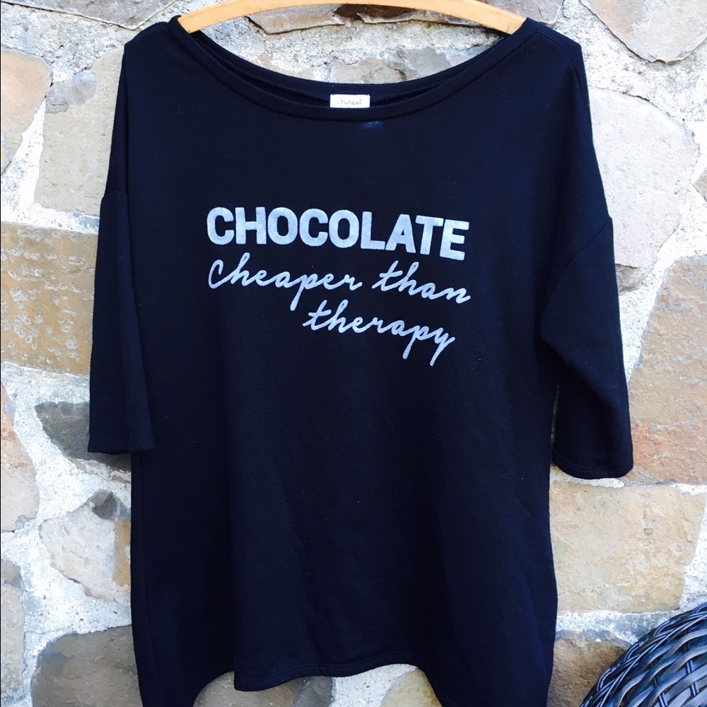 Sunset & Sixth Chocolate Cheaper than Therapy tee