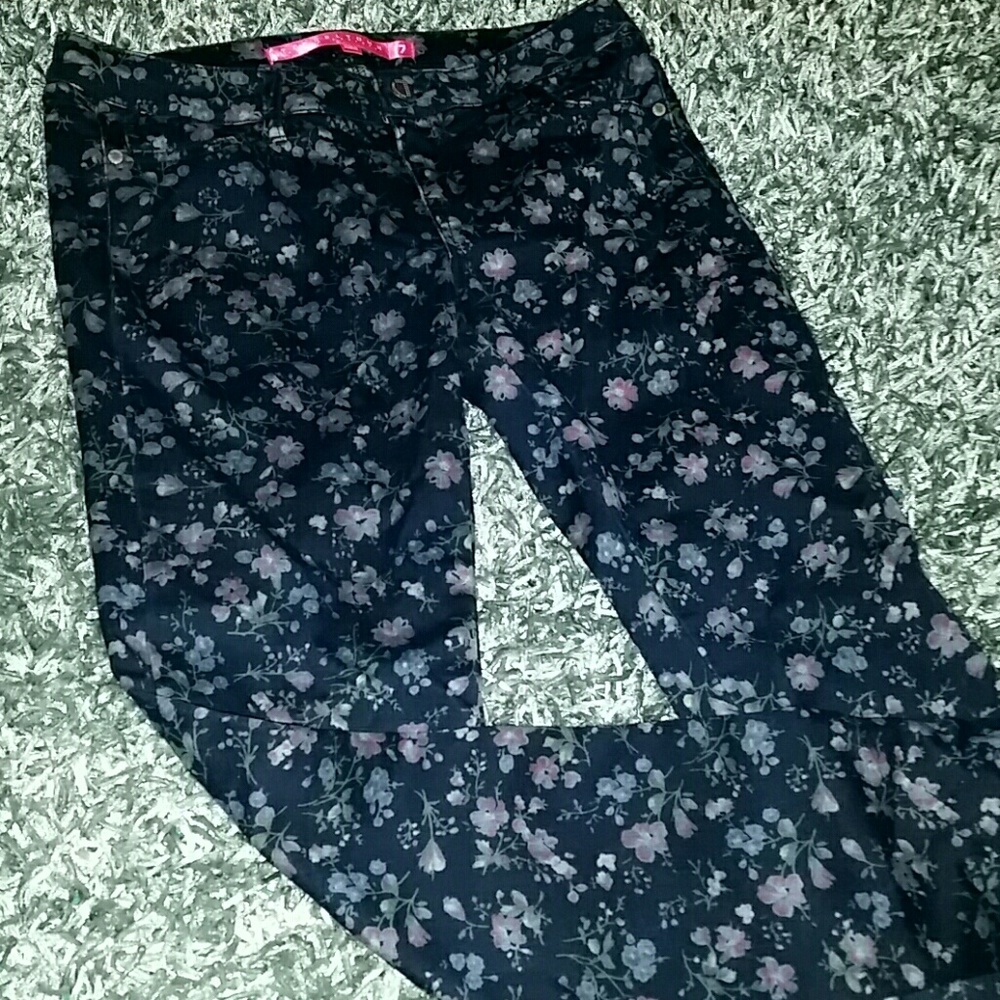 Floral Print Skinny Jeans