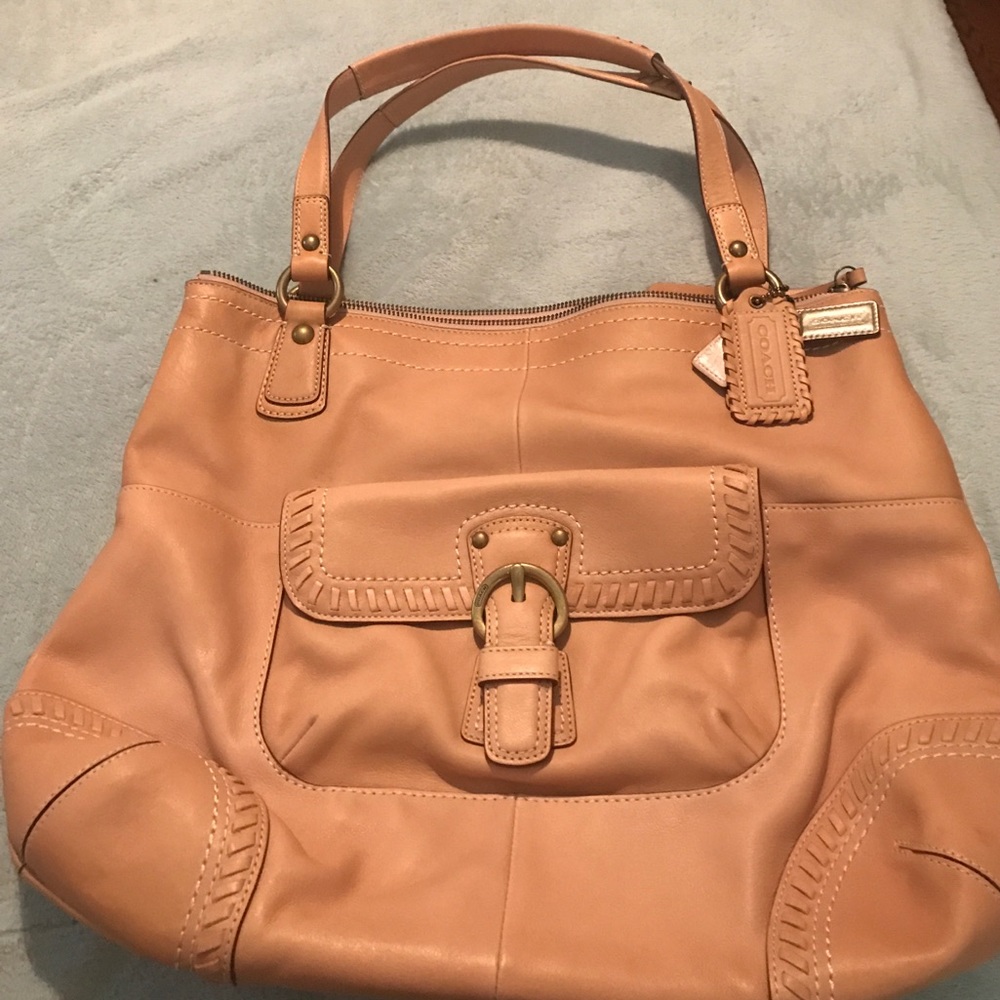 Large leather coach purse