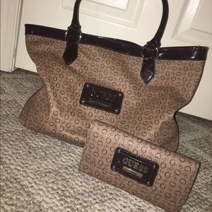 A purse from guess and matching wallet