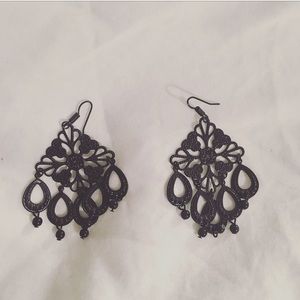 Dangly black earrings