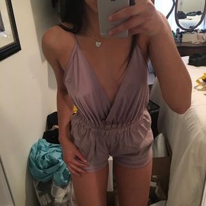 Lavender silk romper/bodysuit