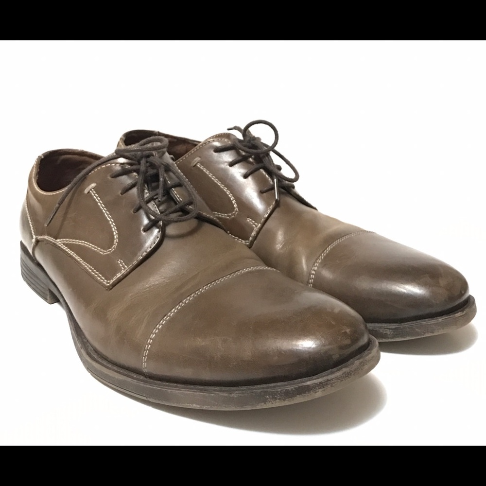 Robert Wayne Gray Leather Cap Toe Shoes Size 9