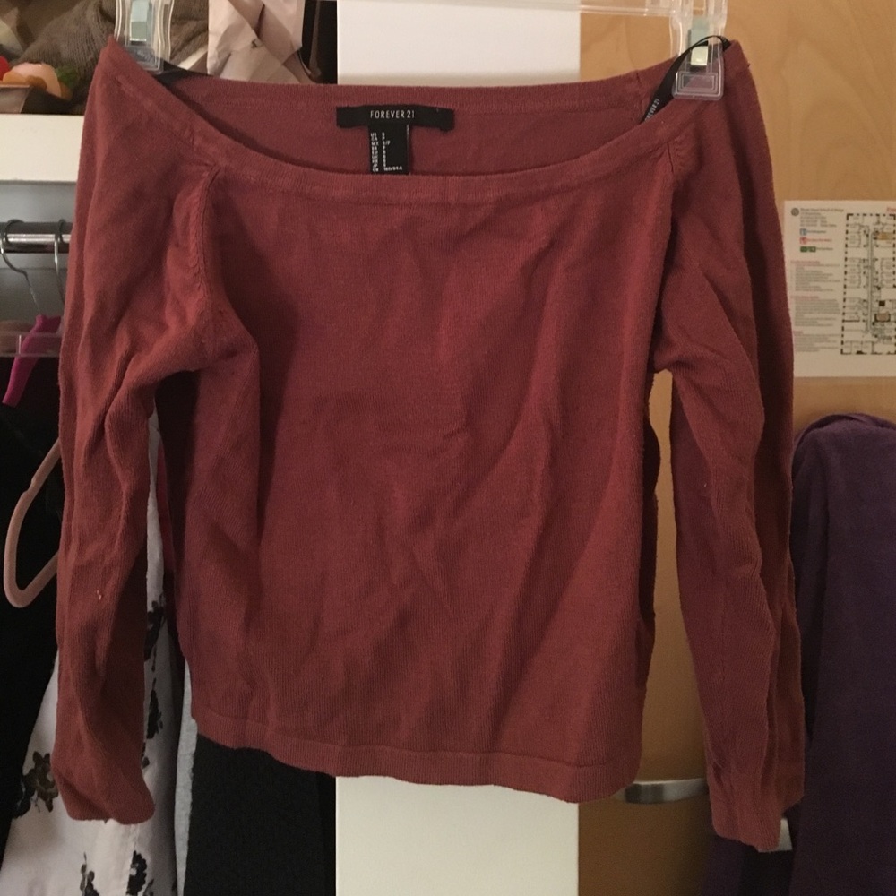 Brown long sleeved crop top!
