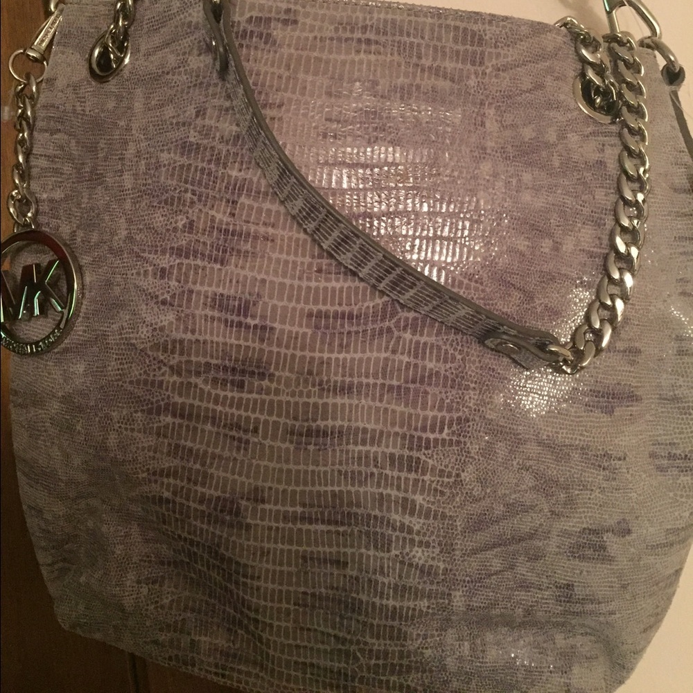 Michael Kors Jet Set snakeskin crossbody purse