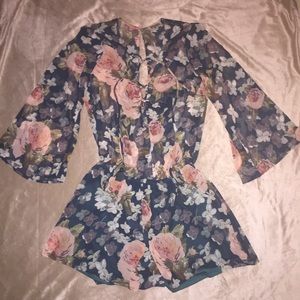 Tillie tie romper- fall in love floral