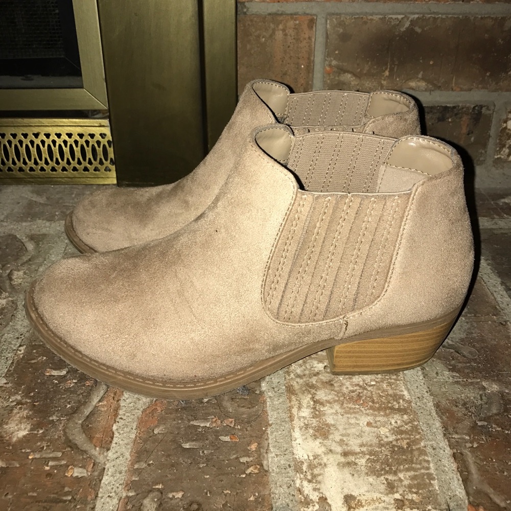 Maurices tan booties, worn twice