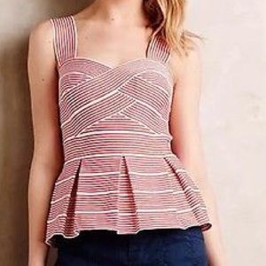 HD in Paris Red Bandage Cabana Peplum Top. Small.