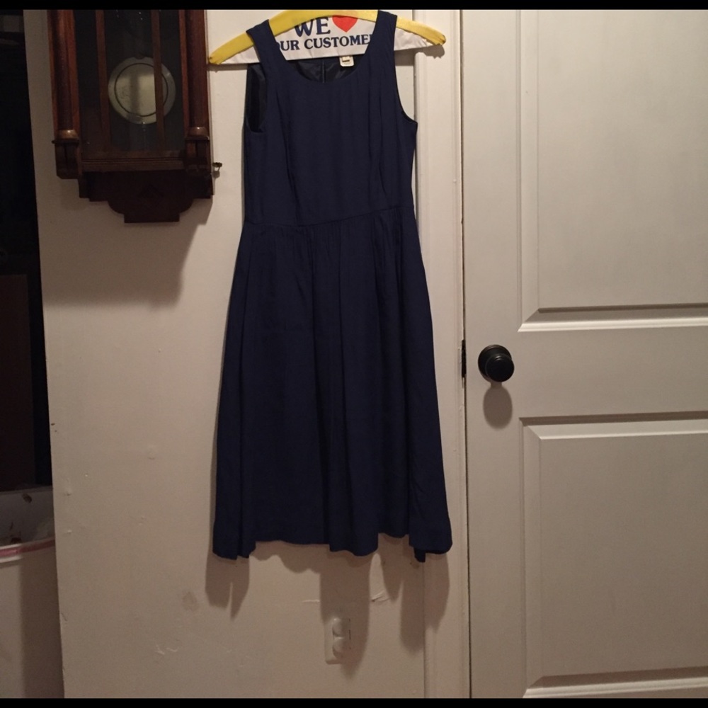Blue/navy J Crew mid calf flowy dress