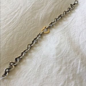 Tiffany silver and 18K gold heart link bracelet