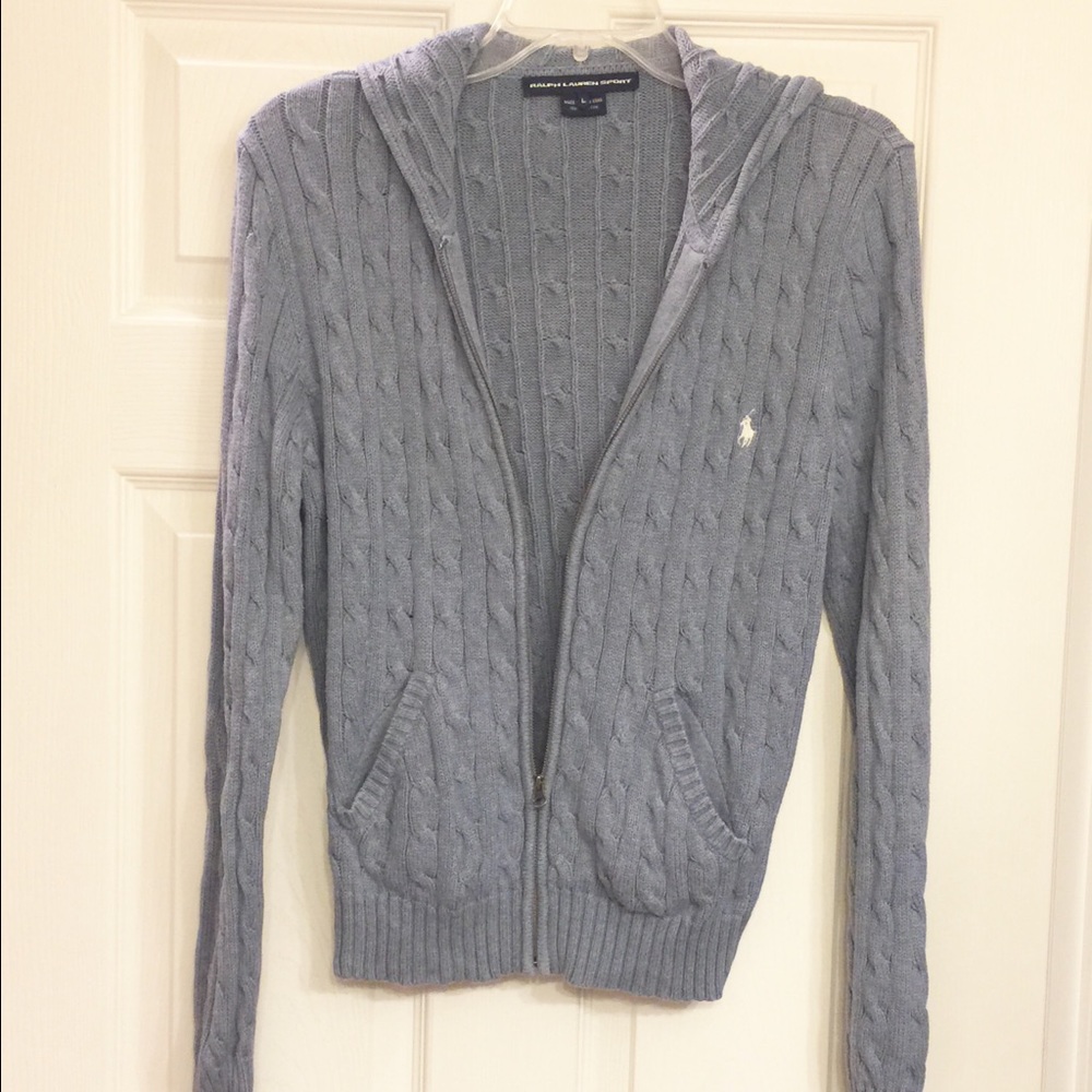 Blue-gray sweater hoodie