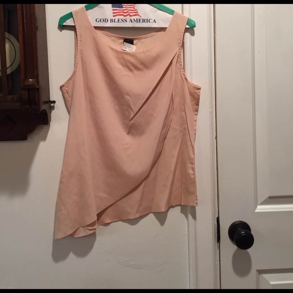 Pink silk sleeveless blouse
