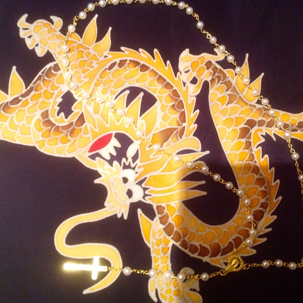 Gold chain and pearls rosary from Italy