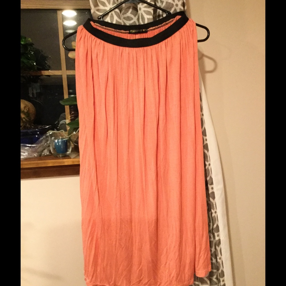 Crown of Hearts coral maxi skirt