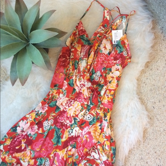 Floral Boho Ruffle Wrap Mini Summer Dress 🌸🌺 - Picture 5 of 6