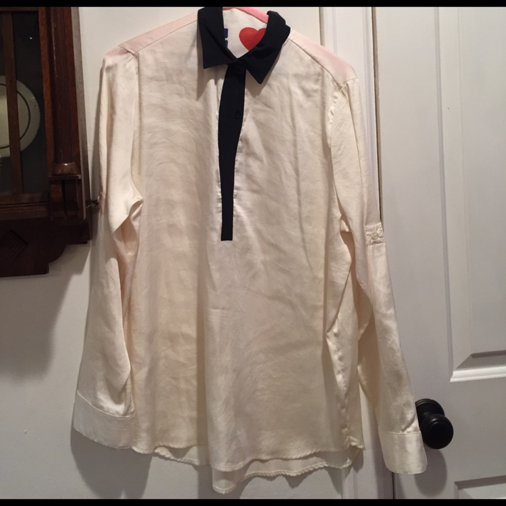 White and black MK blouse