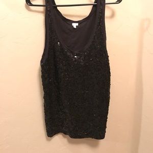 J. Crew Black Sequin Sleeveless Top