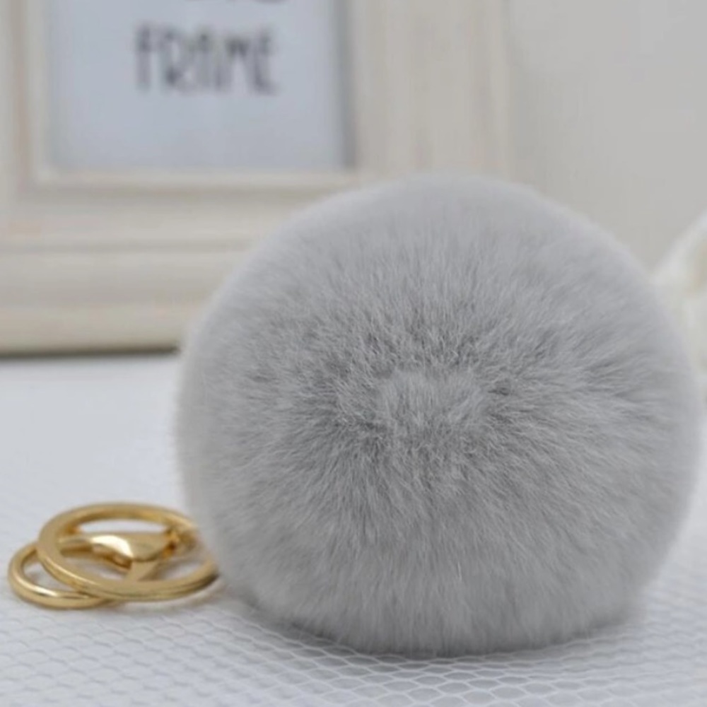 2 for $10!!  Faux Rabbit Keychain PomPoms! - Picture 4 of 8
