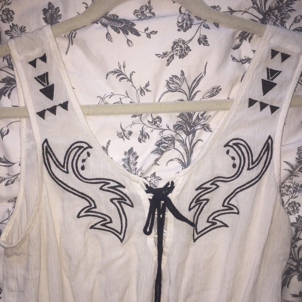 white embroidered romper