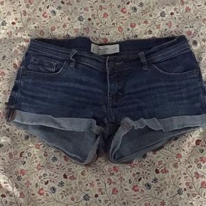 cuffed denim shorts