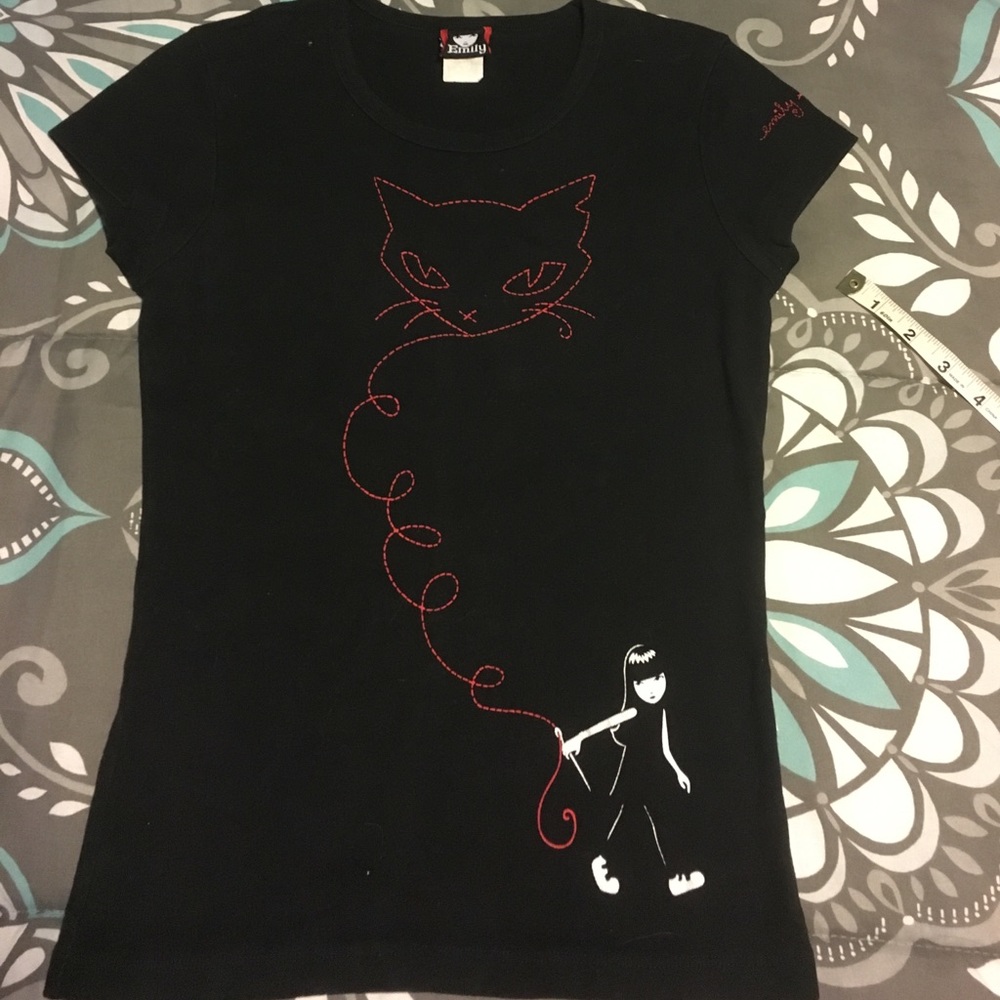 Emily Strange Black Cat Babydoll Tee