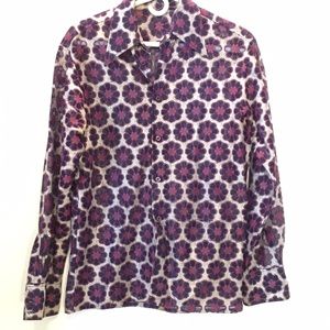 Purple flowered sheer shirt