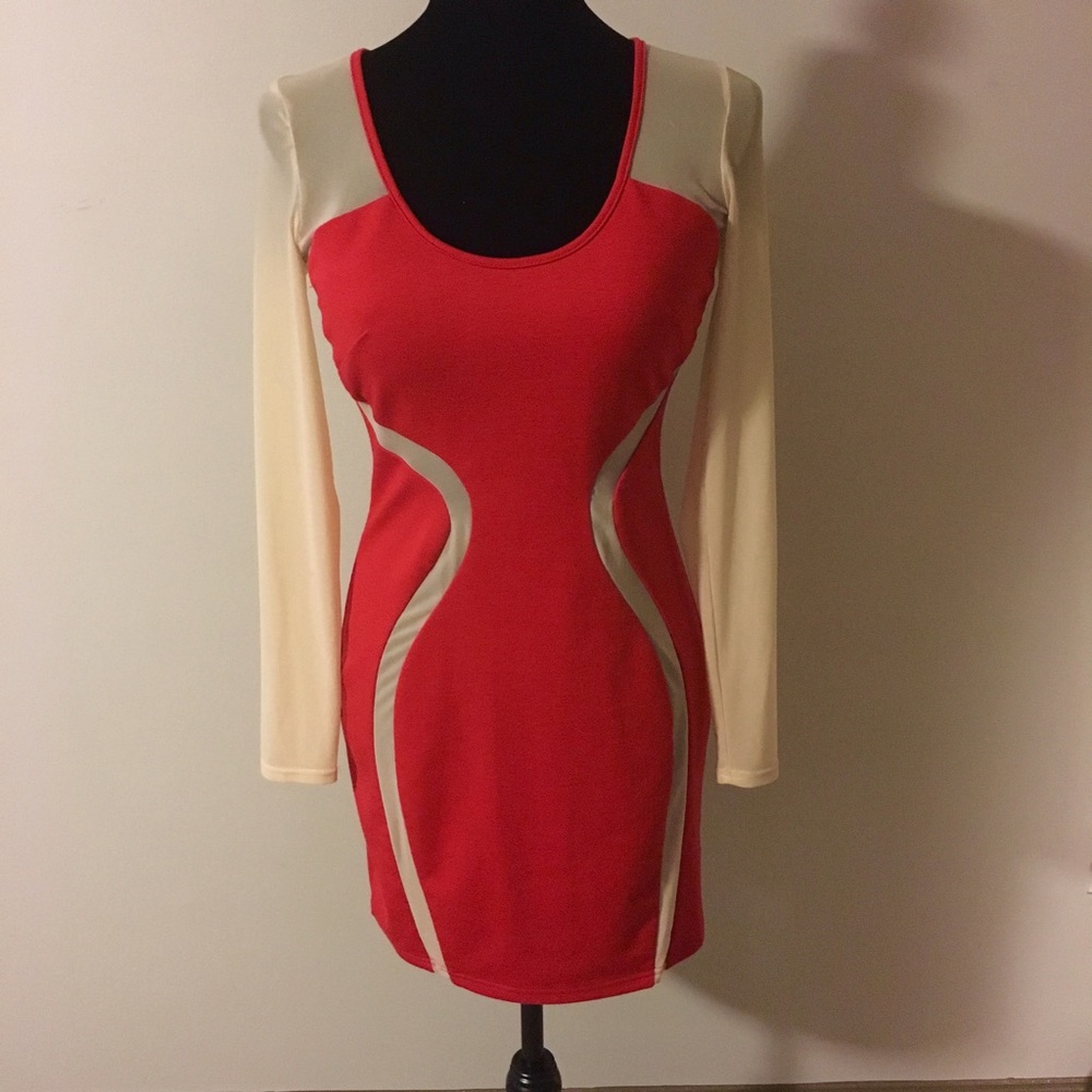 Arden B. Red dress