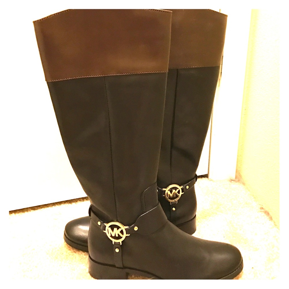 MK Michael Kors tall two tone riding boots