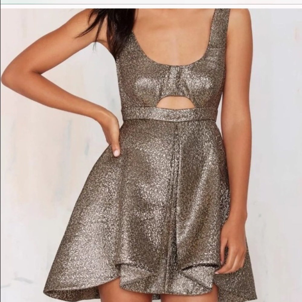 Gold Nasty Gal Cut Out Dress