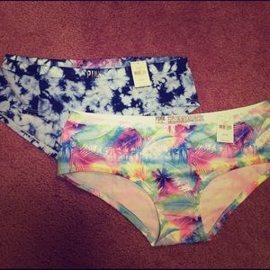 TWO!! VS PINK HIPSTER PANTIES Size M NWT!!!