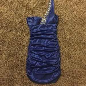 One shoulder mini cocktail dress