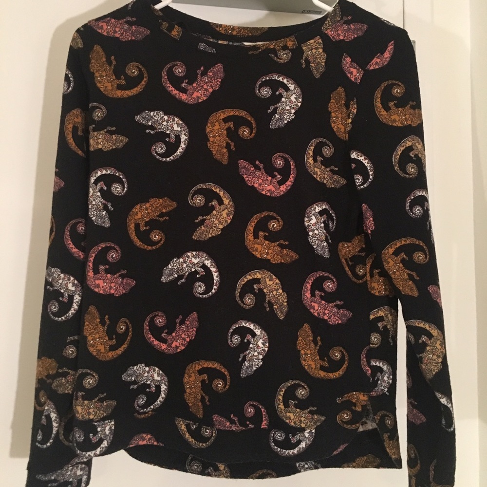 Lizard Print Long Sleeved Shirt