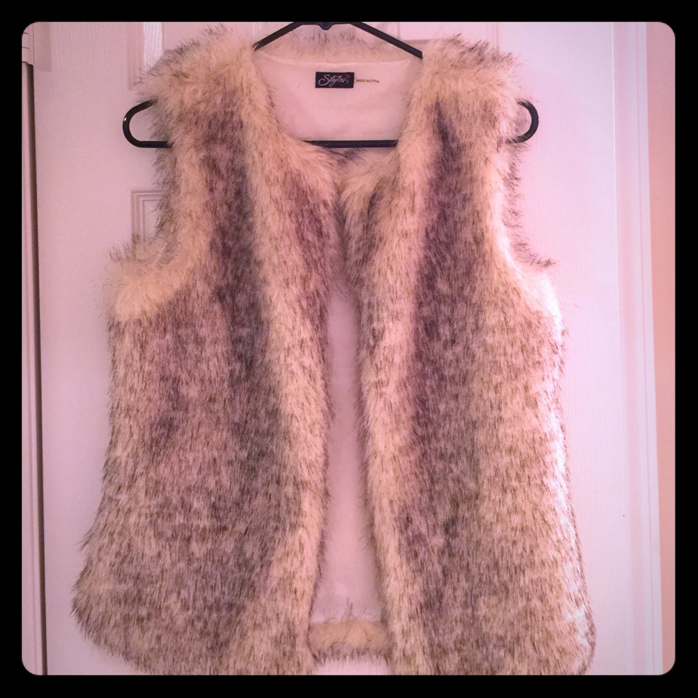 Synthetic fur vest